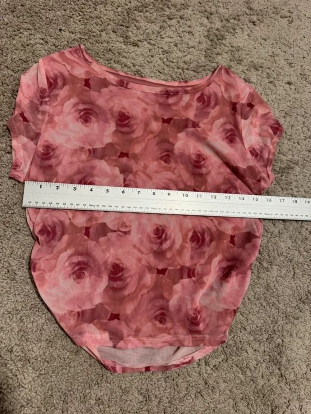 Pink Rose Y2K Mesh Ruched Top - Picture 4 of 7